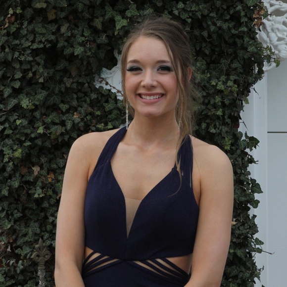 Navy Prom Dress - Picture 3 of 4